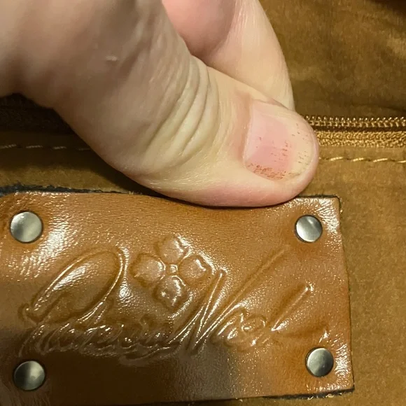 ☑️PATRICIA NASH BURNISHED ALL LEATHER ADELINE TOTE  BAG black - Picture 10 of 11